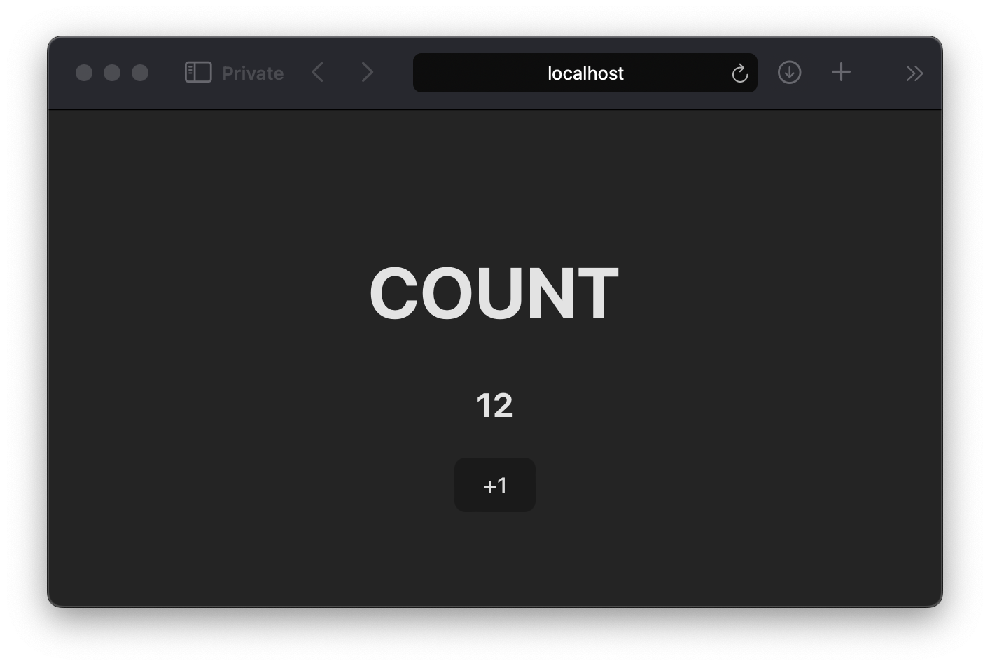 Screenshot of COUNT UI